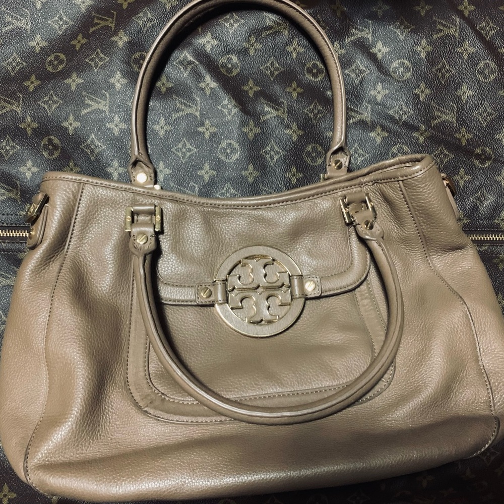 Tory Burch Taupe Leather Handbag
